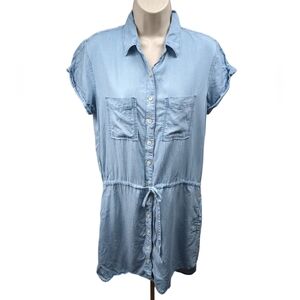 Thread & Supply Light Blue Button-Down Shirt Dress Sz M